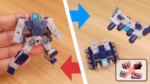 Micro brick easy to build combiner transformer mech - Blue Snow
