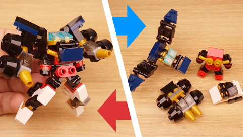 Micro brick simple transformer combiners mech - Extremmmer (similar to ultra combo ninja mech)
 3 - transformation,transformer,LEGO transformer
