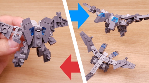 Micro brick transformer mech - Twin Heads
 3 - transformation,transformer,LEGO transformer
