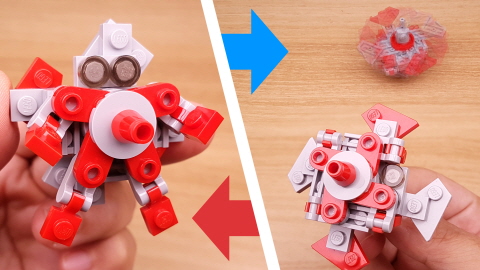 Micro brick Spinning Top transformer mech - Spinny Boom
 3 - transformation,transformer,LEGO transformer