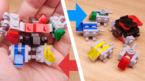 Micro LEGO brick lion combiners transformer mech - Lion V mini
 3 - transformation,transformer,LEGO transformer
