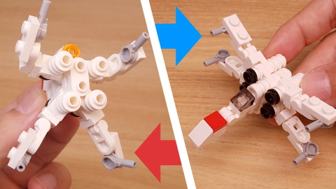 Micro LEGO brick space fighter jet transformer mech - X shooter (similar to X-wing)
