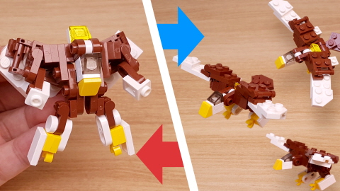 Micro LEGO brick eagle transformer mech - Eagle Fighter (similar to SilverBolt)
 3 - transformation,transformer,LEGO transformer