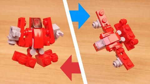 Micro LEGO brick Fighter Jet transformer mech - Red Sky mini
 3 - transformation,transformer,LEGO transformer