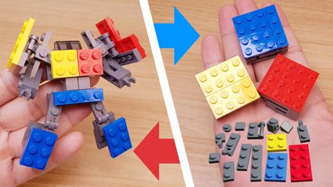 Micro LEGO brick cube combiner transformer mech - ToyBox
