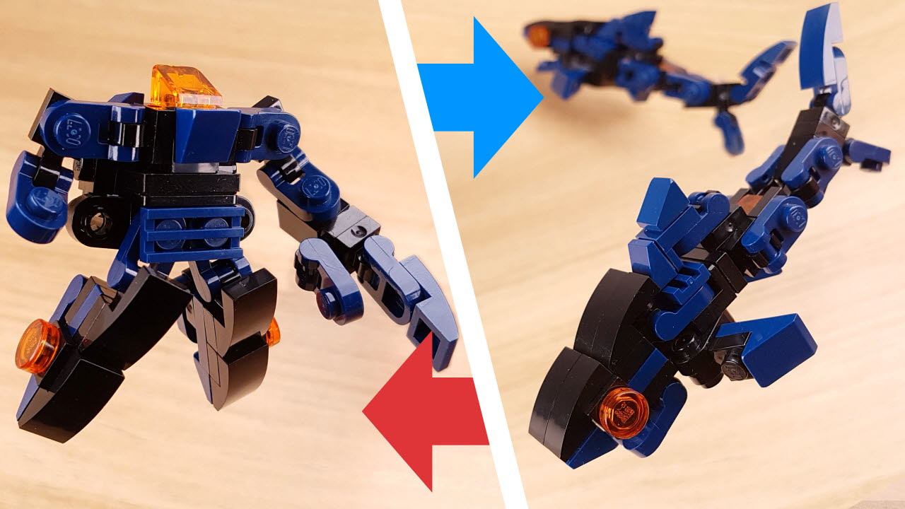 Micro shark type transformer robot - Shark Knight
 0 - transformation,transformer,LEGO transformer
