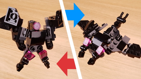 Micro manta ray type transformer robot - Black Manta