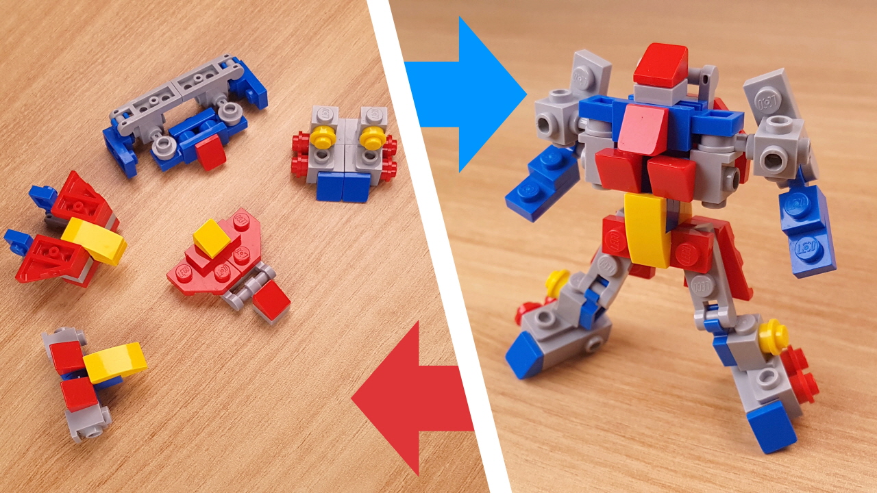 Micro combiner transformer robot　- Combites V easier version (similar to Voltes V or Combattler V)
 0 - transformation,transformer,LEGO transformer