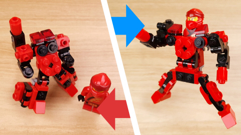 Micro ninja power up suit bot - Ninja Armorbot 3 - transformation,transformer,LEGO transformer