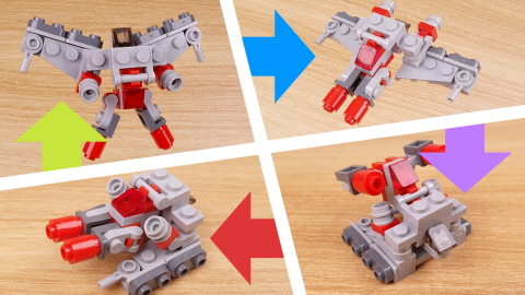 Micro quadruple changer transformer mech - Megaquad 5 - transformation,transformer,LEGO transformer