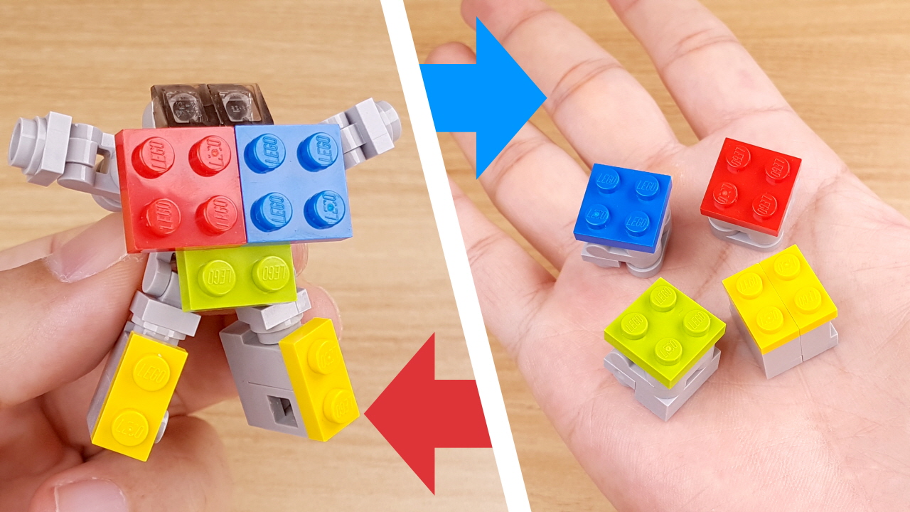 4개의 블럭이 하나로! 큐브 미니 레고 합체로봇 - 큘렘 0 - 변신,변신로봇,레고변신로봇