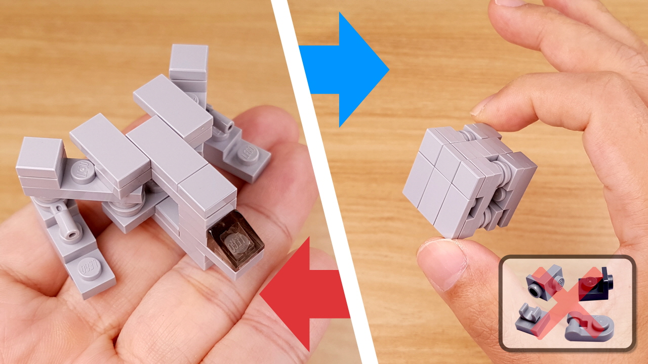 34パーツの簡単なパーツで作るキューブ警備ドロン変形ロボ - 「キューロン」
 0 - 変身,変身ロボ,レゴ変身ロボ