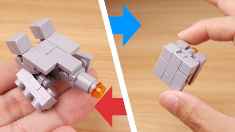 Micro cube type cannon tank transformer mech - Cunnon 4 - transformation,transformer,LEGO transformer