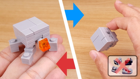 Micro brick easy to build turtle - cube transformer mech - Cutle 2