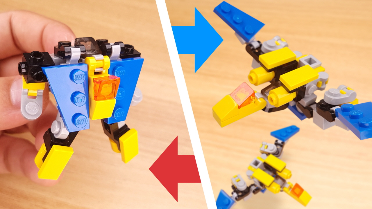 Micro brick Pteranodon transformer mech - Heavy Wings
 0 - transformation,transformer,LEGO transformer