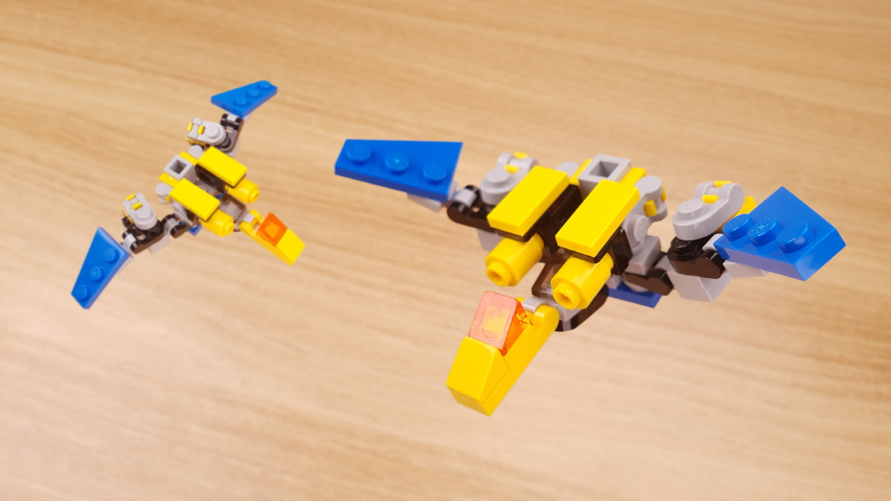 Micro brick Pteranodon transformer mech - Heavy Wings
 2 - transformation,transformer,LEGO transformer