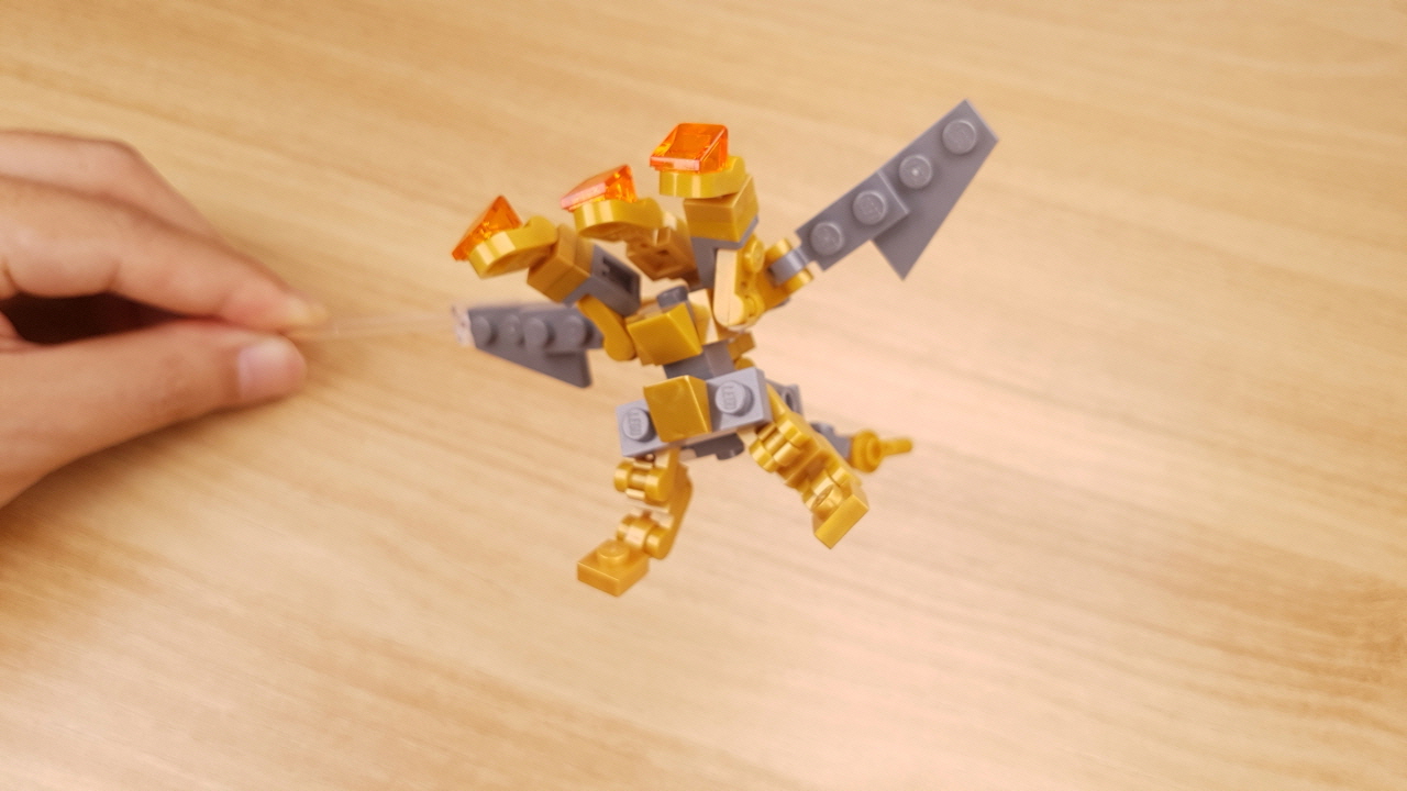 Micro brick 3 headed gold dragon transformer mech - G-Dragon
 2 - transformation,transformer,LEGO transformer