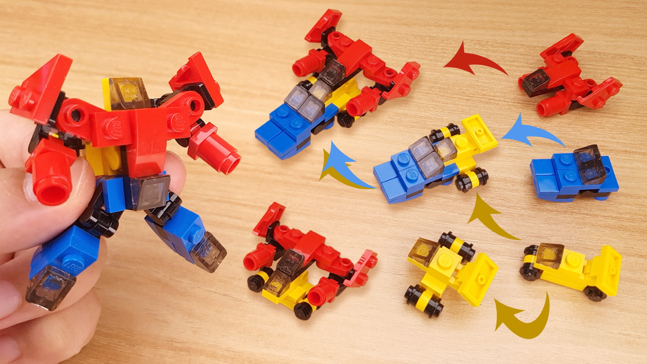 Micro brick motor bike, boat and jet transformer combiners mech - Squad 3
 0 - transformation,transformer,LEGO transformer