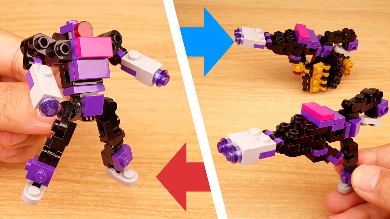 鉄砲に変わるショックウェーブっぽい紫色の変形ロボ「ダブルショット」
 0 - 変身,変身ロボ,レゴ変身ロボ
