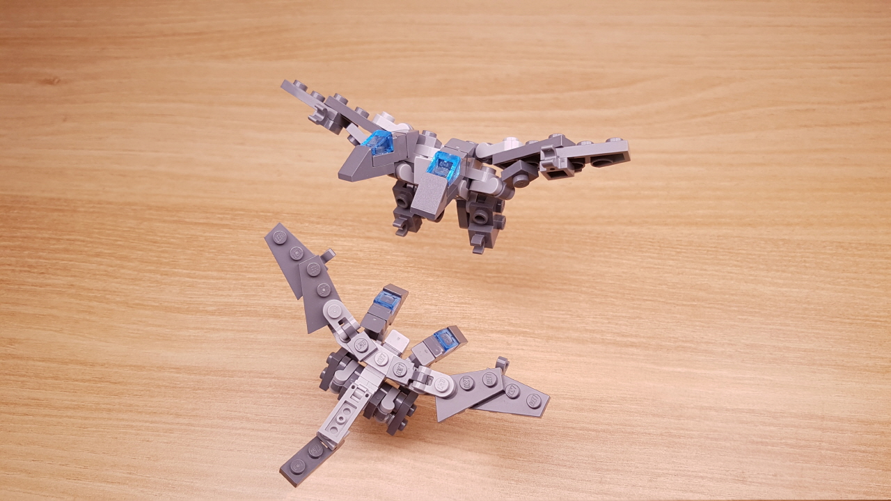 Micro brick transformer mech - Twin Heads
 2 - transformation,transformer,LEGO transformer