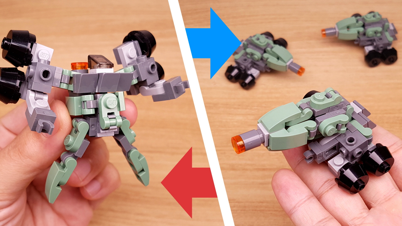 Micro LEGO brick cannon tank transformer mech - Monster Gun
 0 - transformation,transformer,LEGO transformer