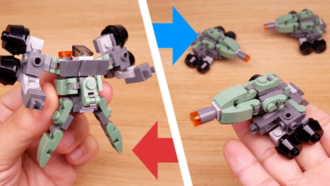 Micro LEGO brick cannon tank transformer mech - Monster Gun