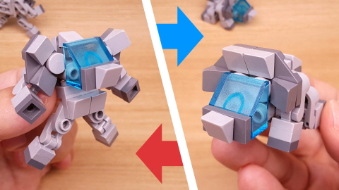 Micro LEGO brick Triceratops dino transformer mech - Tops Ver.2
