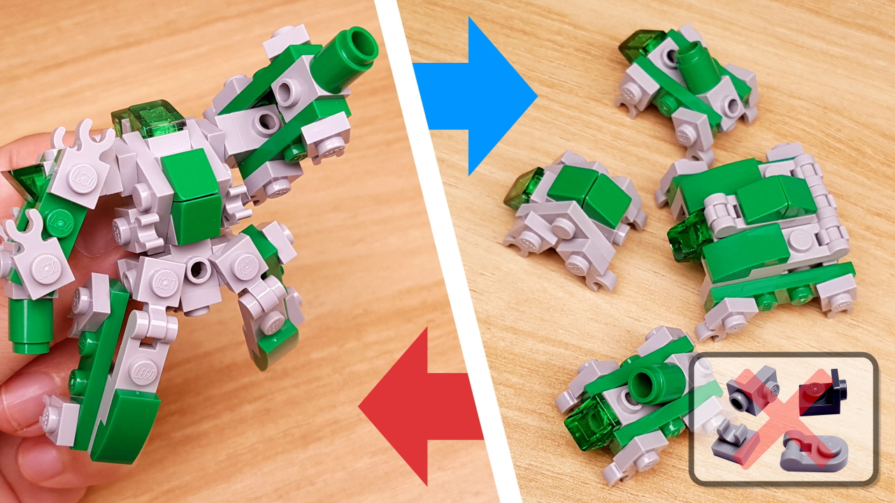 Micro LEGO brick Turtle combiners transformer mech - Turtle Q
 0 - transformation,transformer,LEGO transformer