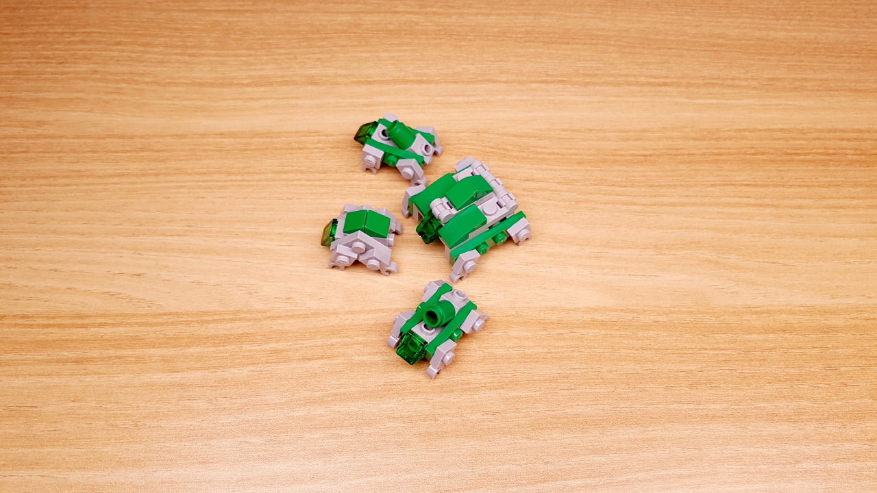 Micro LEGO brick Turtle combiners transformer mech - Turtle Q
 2 - transformation,transformer,LEGO transformer