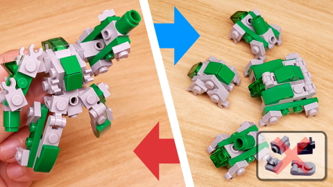 Micro LEGO brick Turtle combiners transformer mech - Turtle Q