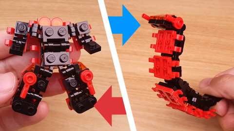 Micro LEGO brick Centipede transformer mech - Centy 5 - transformation,transformer,LEGO transformer