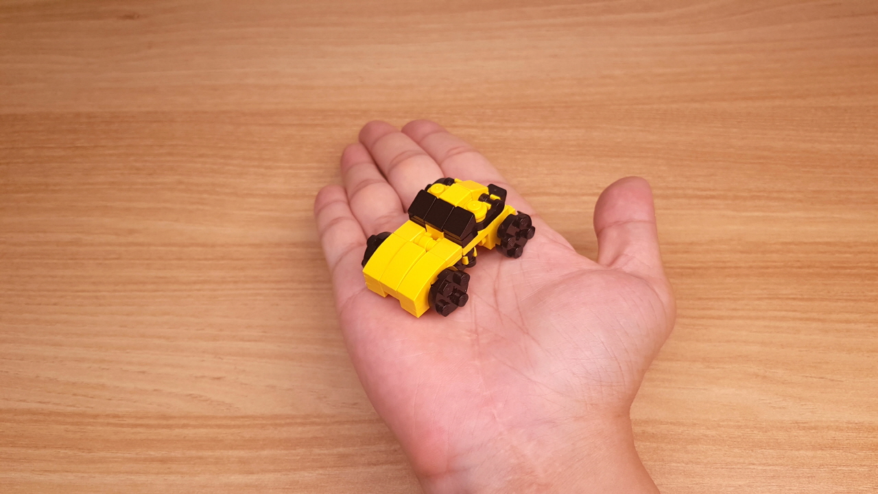 Micro LEGO brick racing car transformer mech - Double Punch
 2 - transformation,transformer,LEGO transformer