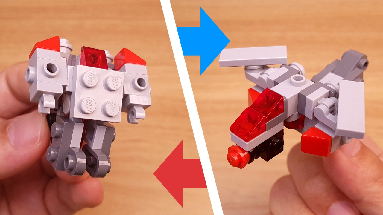 Micro LEGO brick helicopter transformer mech - GigaHeli
 0 - transformation,transformer,LEGO transformer