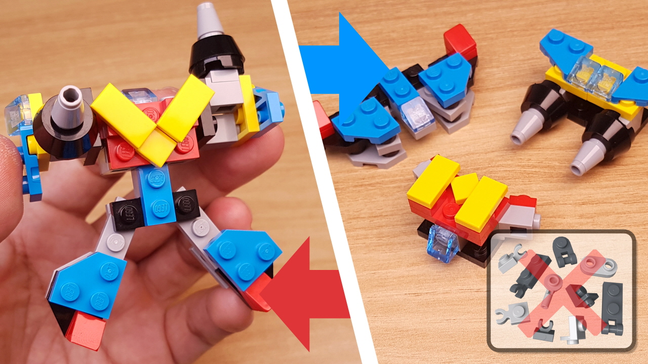 Micro LEGO brick combiner transformer mech - Captain NJ
 0 - transformation,transformer,LEGO transformer