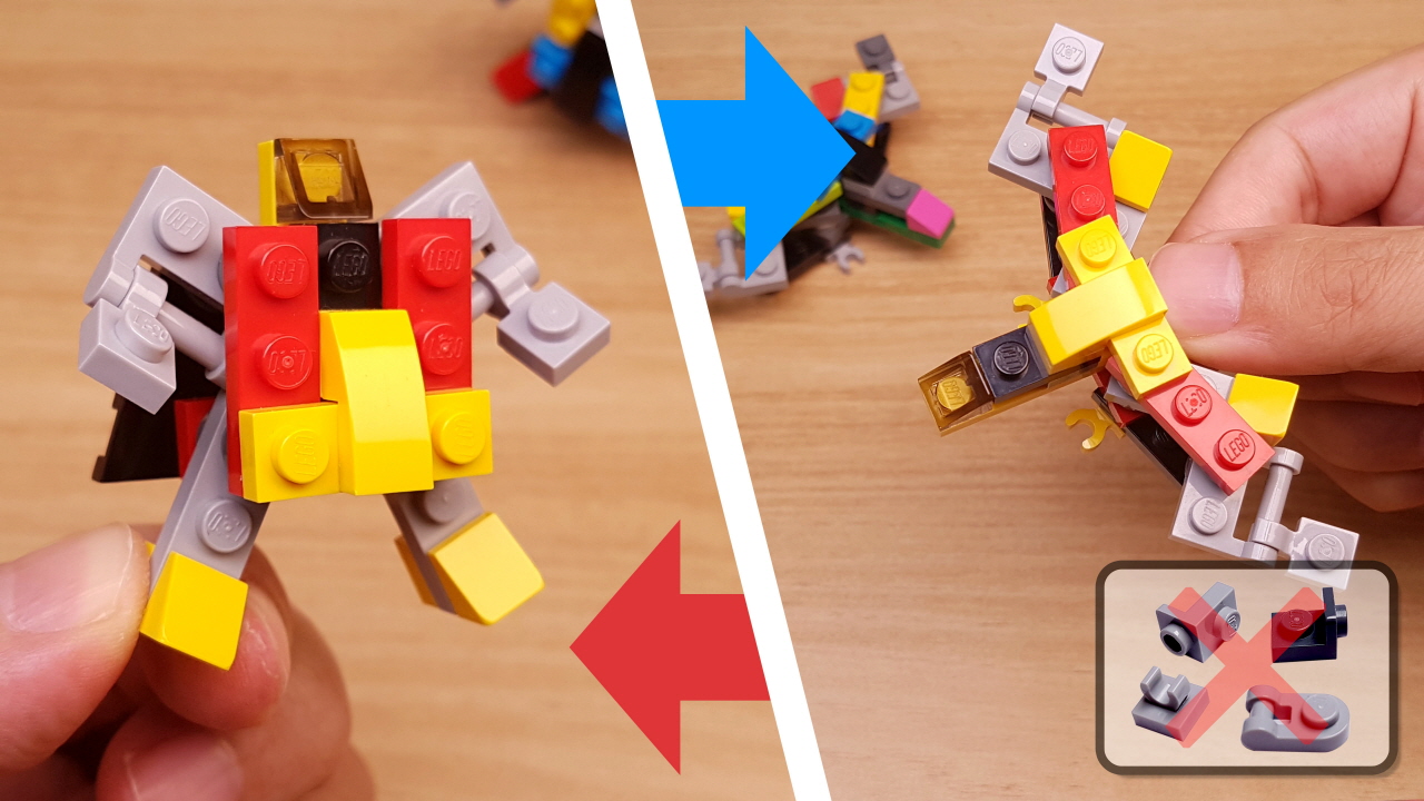 Micro LEGO brick bird transformer mech - Black Cape
 0 - transformation,transformer,LEGO transformer