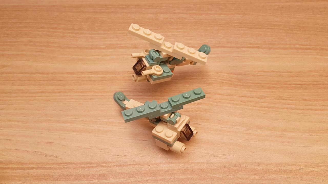 Micro LEGO brick helicopter combiner mech - Dual Chopper
 2 - transformation,transformer,LEGO transformer