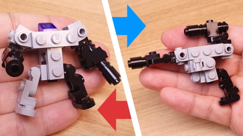 Micro LEGO brick gun transformer mech - Gunman 38 3 - transformation,transformer,LEGO transformer