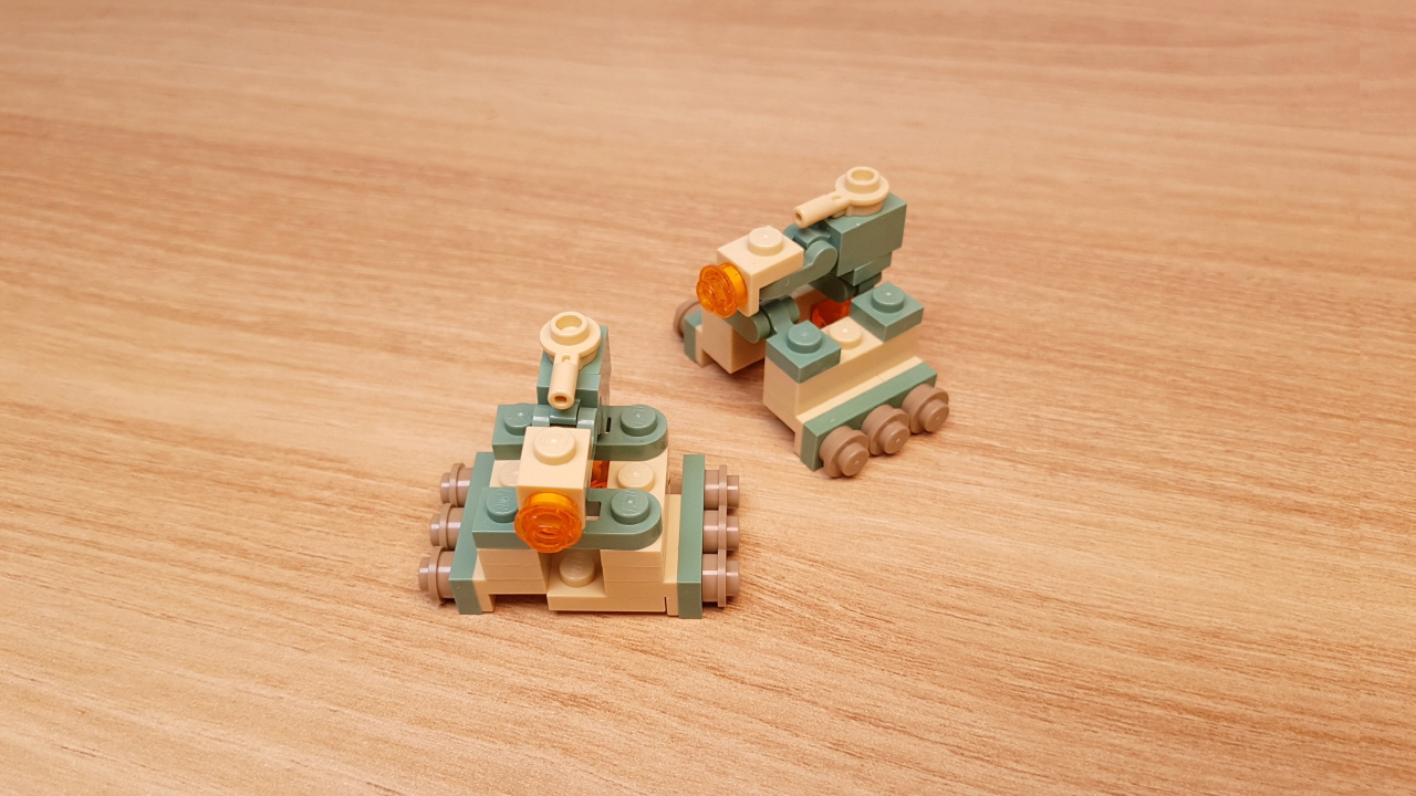 Micro LEGO brick tank combiner mech - Dual Tank
 2 - transformation,transformer,LEGO transformer