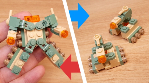 Micro LEGO brick tank combiner mech - Dual Tank