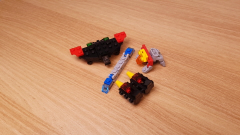 Micro LEGO brick 4 combiner transformer mech - Super Aslan (similar to GaoGaiGar) 1 - transformation,transformer,LEGO transformer