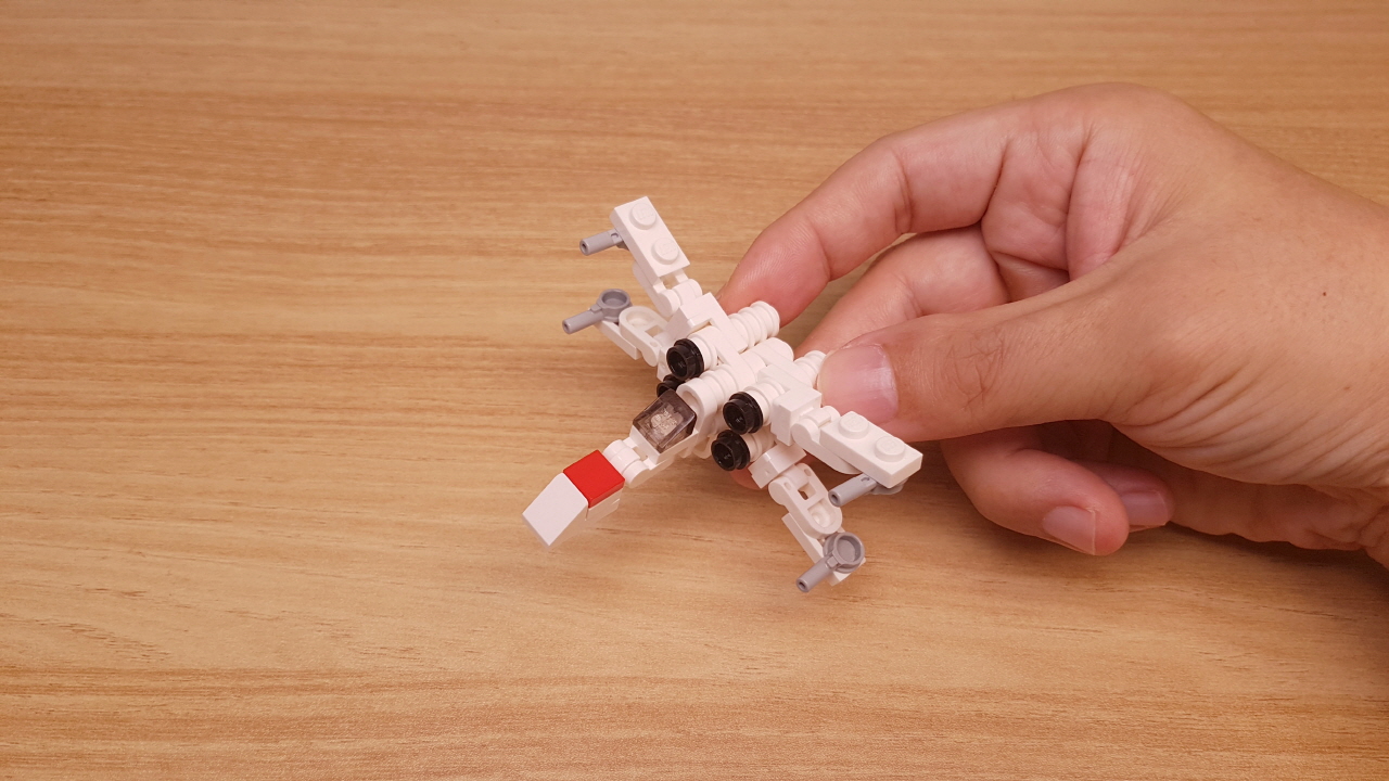 Micro LEGO brick space fighter jet transformer mech - X shooter (similar to X-wing)
 3 - transformation,transformer,LEGO transformer