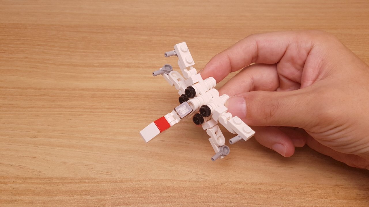 Micro LEGO brick space fighter jet transformer mech - X shooter (similar to X-wing)
 4 - transformation,transformer,LEGO transformer