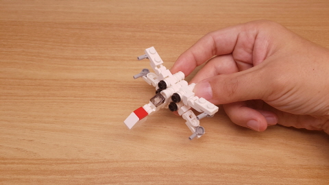 Micro LEGO brick space fighter jet transformer mech - X shooter (similar to X-wing) 4 - transformation,transformer,LEGO transformer