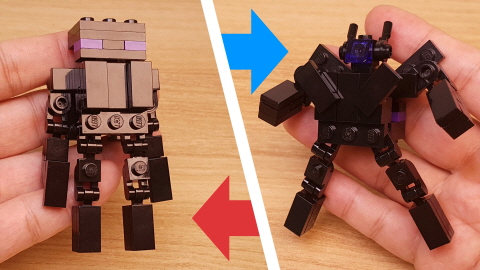 Micro LEGO brick monster mob transformer mech - Lastman (similar to Enderman) 3 - transformation,transformer,LEGO transformer
