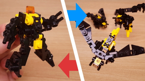 Micro LEGO brick hornet / bee transformer mech - Death Hornet 8 - transformation,transformer,LEGO transformer