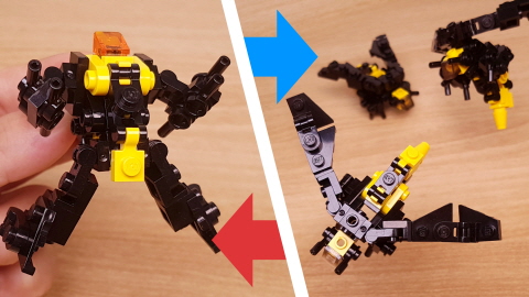 Micro LEGO brick hornet / bee transformer mech - Death Hornet 3 - transformation,transformer,LEGO transformer