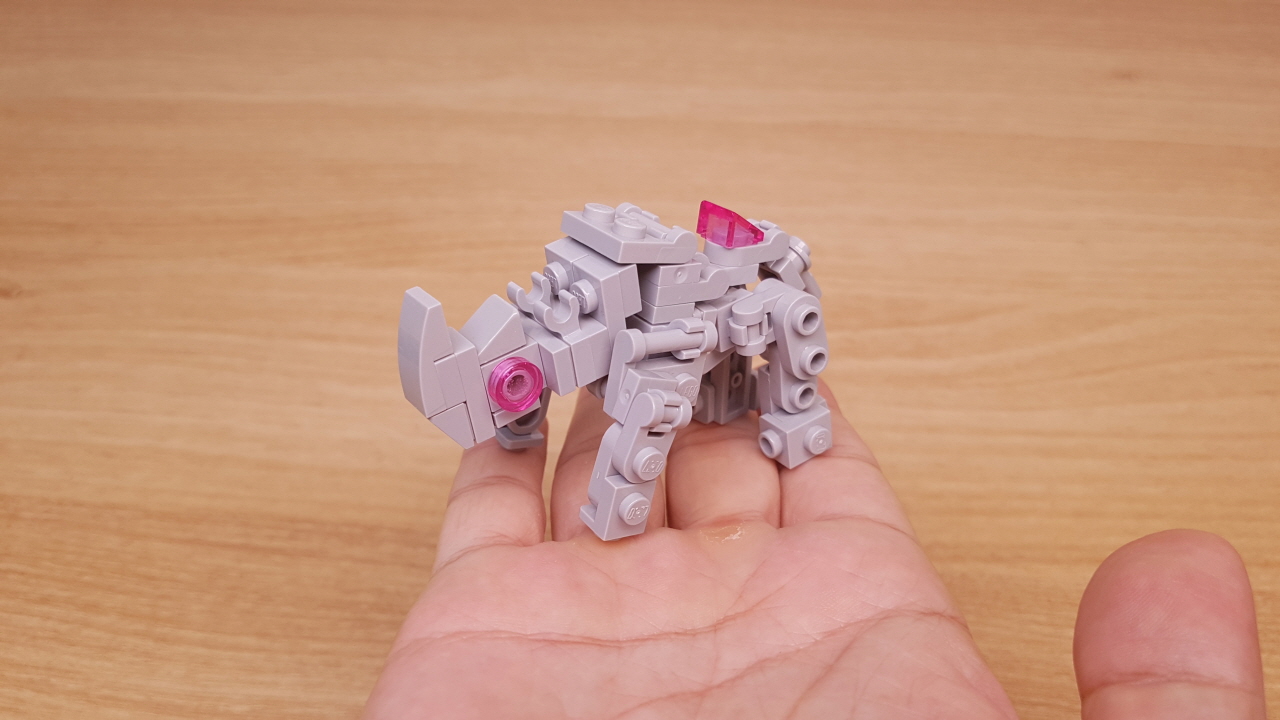 Micro LEGO brick Rhino transformer mech - FortRhino (similar to Rhinox)
 3 - transformation,transformer,LEGO transformer