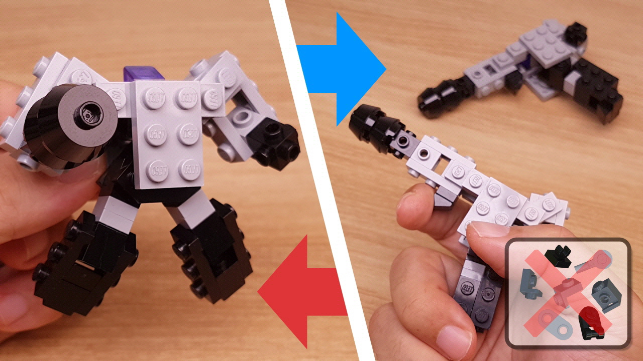 Micro LEGO brick gun transformer mech - Black Trigger
 0 - transformation,transformer,LEGO transformer
