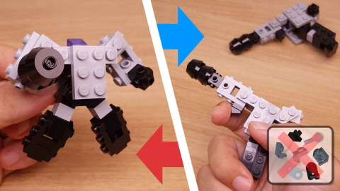 Micro LEGO brick gun transformer mech - Black Trigger 3 - transformation,transformer,LEGO transformer