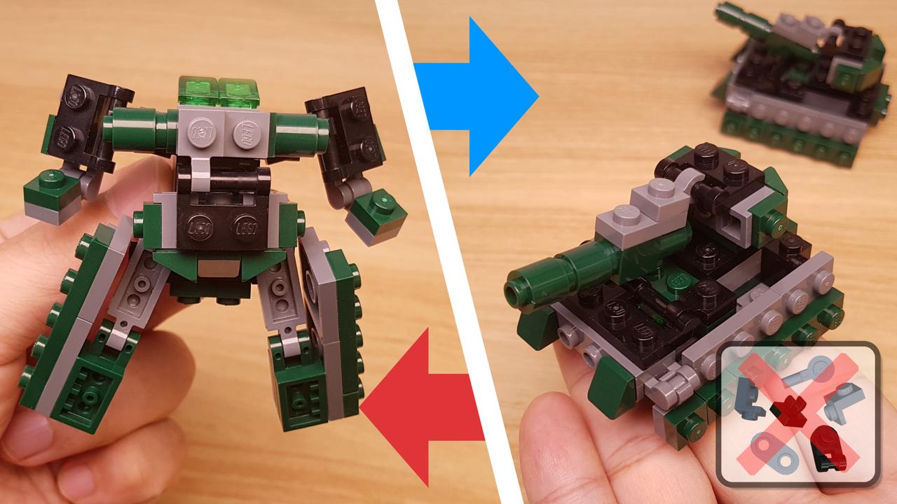 Micro LEGO brick tank transformer mech - Armored Steel (similar to Brawl)
 0 - transformation,transformer,LEGO transformer
